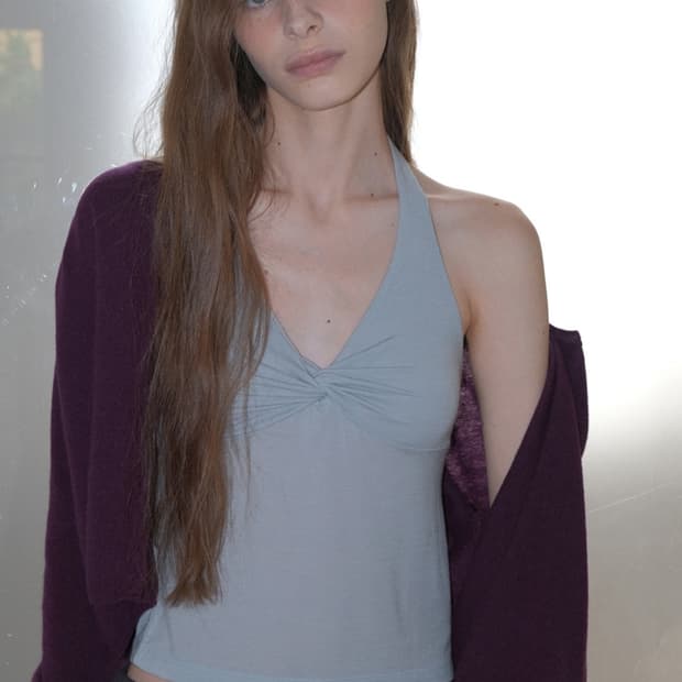 포에토 some heart 가디건 포도색 새상품