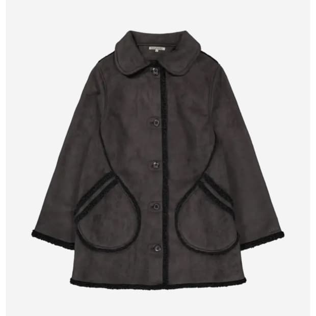 코이세이오 라운드 카라 스웨이드 자켓 차콜