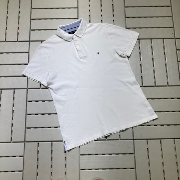 [M]타미힐피거 반팔 카라티 화이트 0773