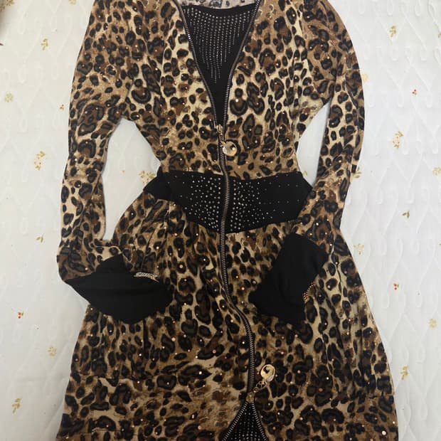 오네갸루 호피 레오파드 원피스 투웨이