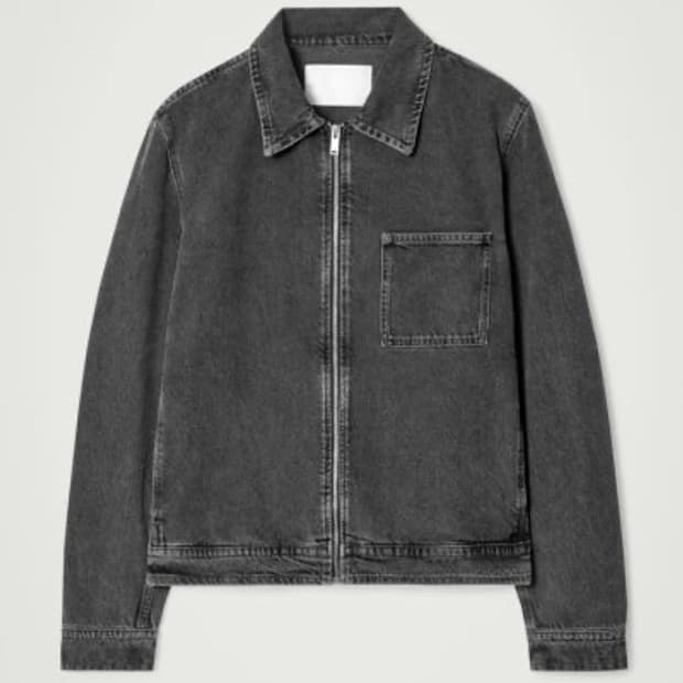 박시 데님 집업 재킷