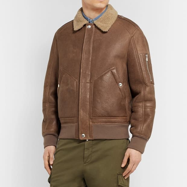 브루넬로쿠치넬리 에비에이터 풀시어링 무스탕 자켓  L