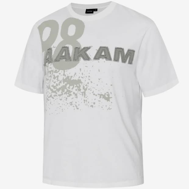 아캄 98 Printed Half Top 반팔 화이트
