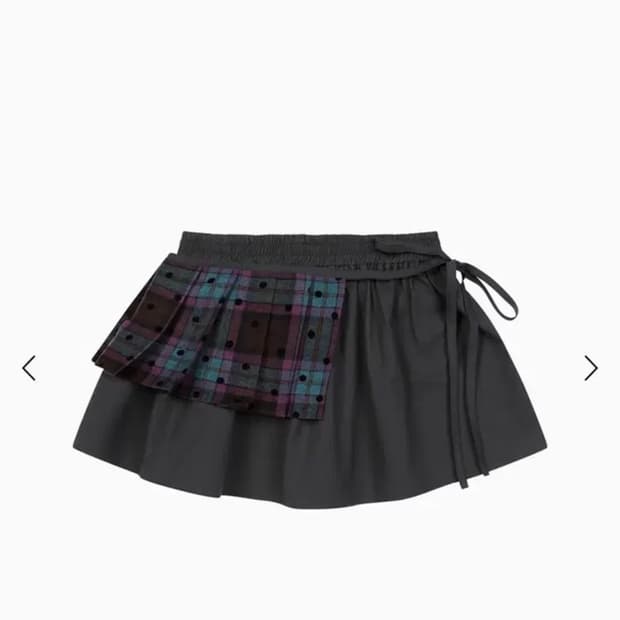 오헤시오 체크 투웨이 미니스커트 퍼플차콜 CHECK TWOWAY MINI