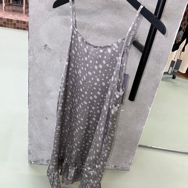 Silky gray dot dress 실크 드레스
