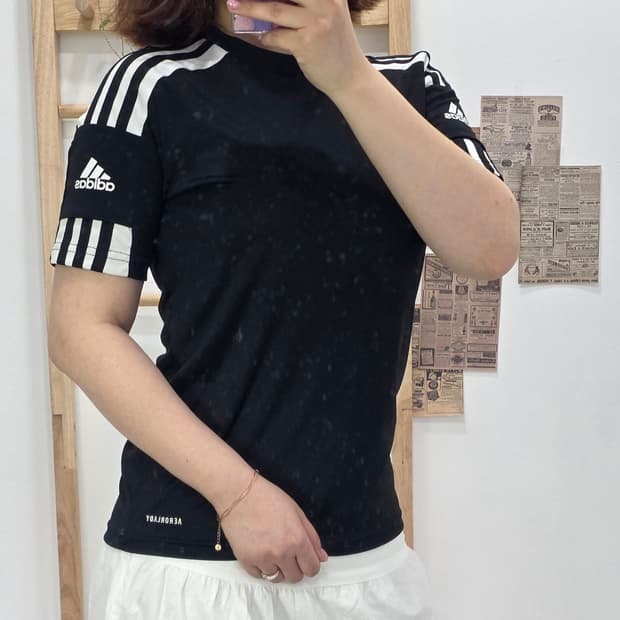 [프립]150/아디다스 삼선 반팔티 블랙