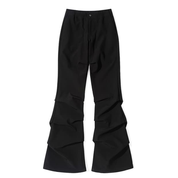 세컨모놀로그 플레어핏 핀턱 웜 밴딩 팬츠 