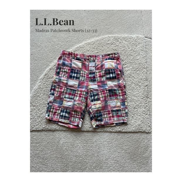 L.L.Bean 마드라스 패치워크 쇼츠 (32-33)