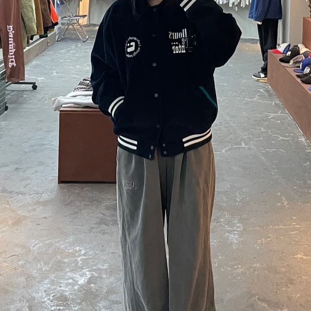 코드그라피 코듀로이 잉크 심볼 바시티 자켓 H1275