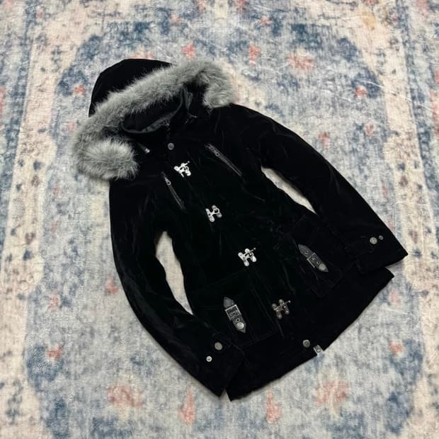 In the attic 00s velour fireman jacket