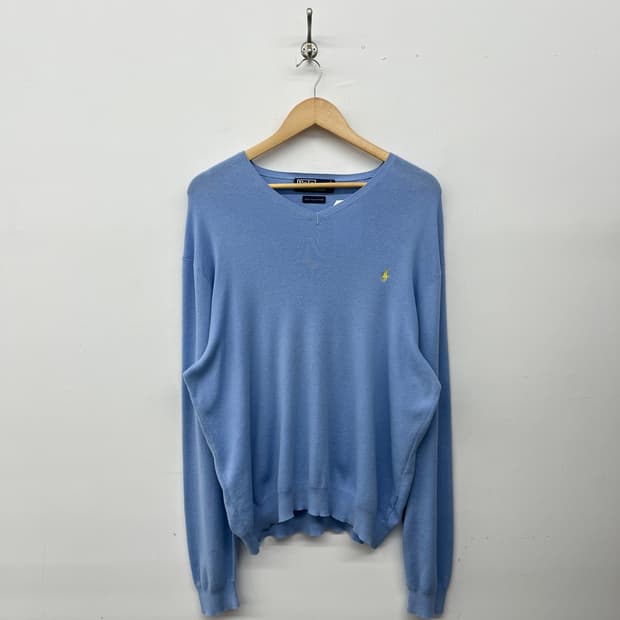 폴로 랄프로렌 브이넥 니트 하늘색 남XL