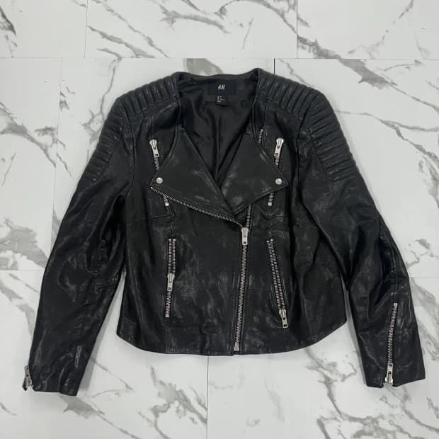 H&M 양가죽 라이더 자켓