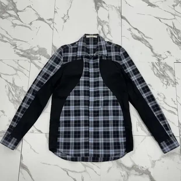 지방시 체크 배색 셔츠