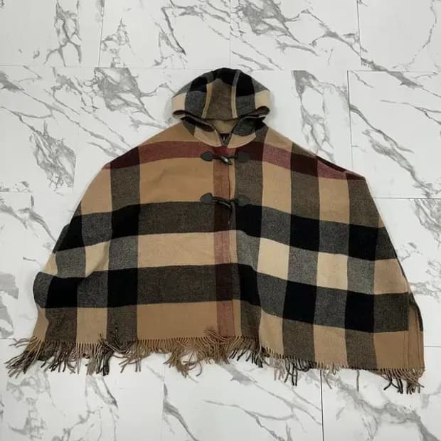 닥스 체크 더플 케이프