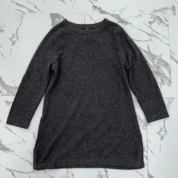 빈티지 캐시미어 100% 그레이 니트