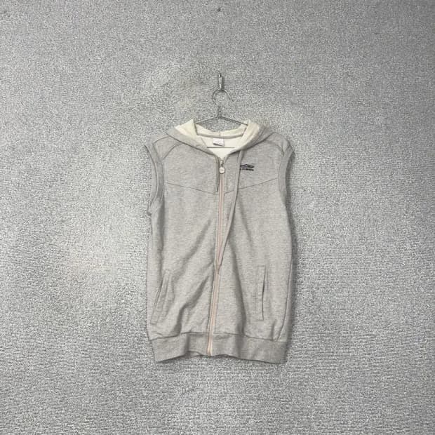 엄브로 로고 후드 집업 조끼 S