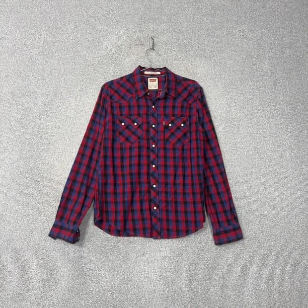 리바이스 투포켓 체크남방 M