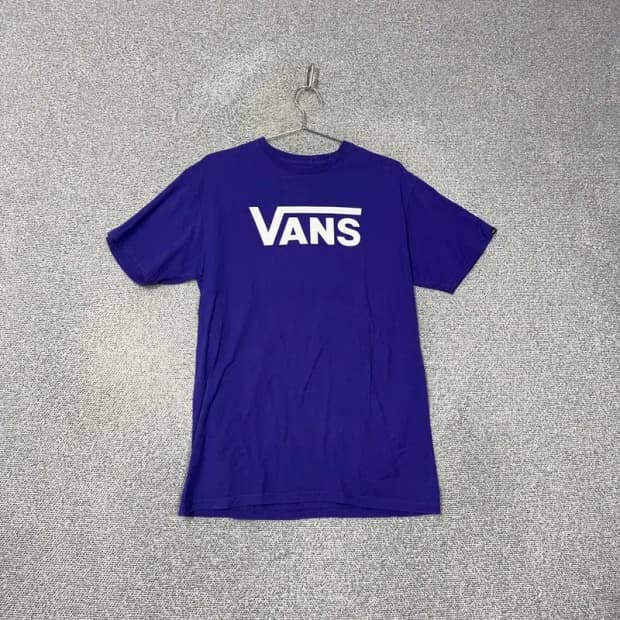 반스 프린팅 퍼플 반팔티 M