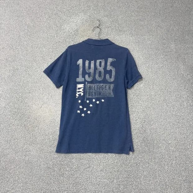 타미힐피거 빈티지 백프린팅 반팔 카라티 M