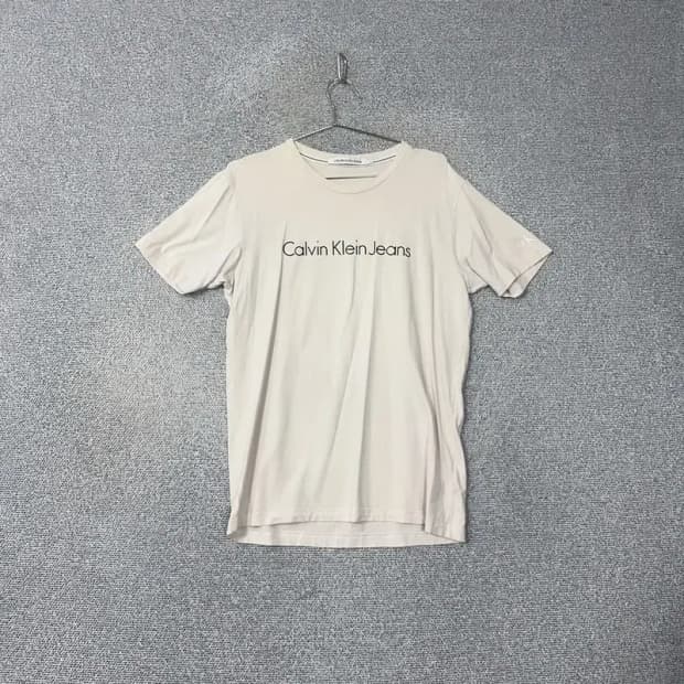 캘빈클라인 베이지 로고 반팔티 XL
