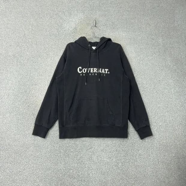 커버낫 로고 블랙 후드티 L