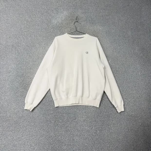 챔피온 로고 크림 스웻셔츠 맨투맨 XL