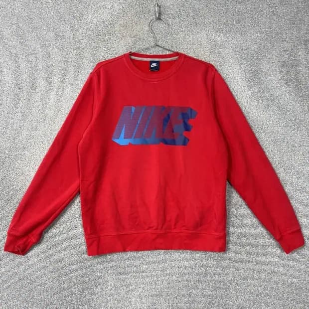 나이키 레트로 로고 레드 맨투맨 L