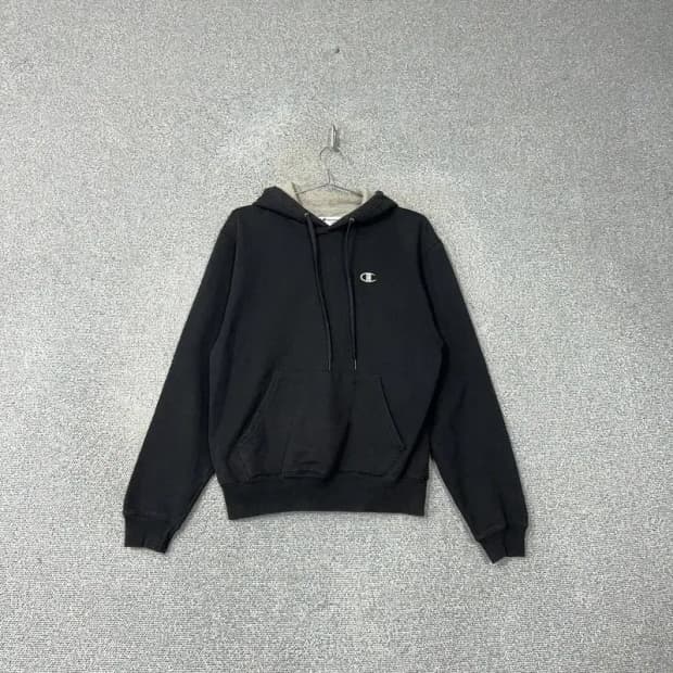 챔피온 블랙 로고 후드티 L