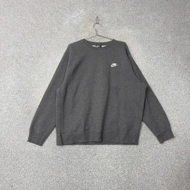 나이키 스우시 로고 차콜 그레이 맨투맨 XL