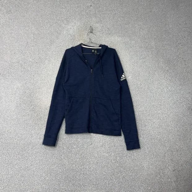 아디다스 네이비 완장 기능성 후드집업 M
