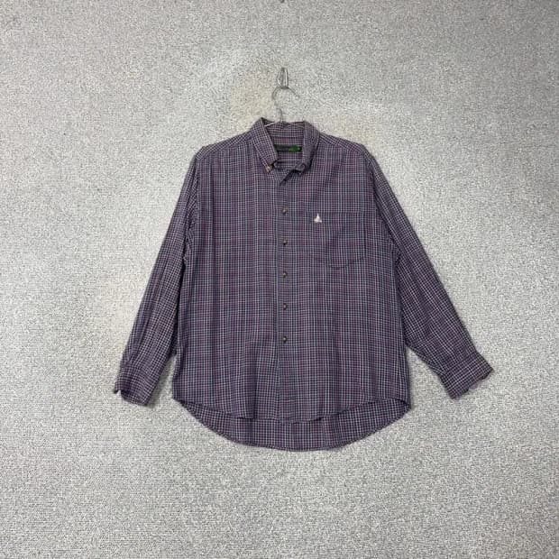 빈폴 로고 퍼플 체크 셔츠 95