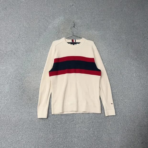 타미힐피거 빅로고 라운드넥 니트 M