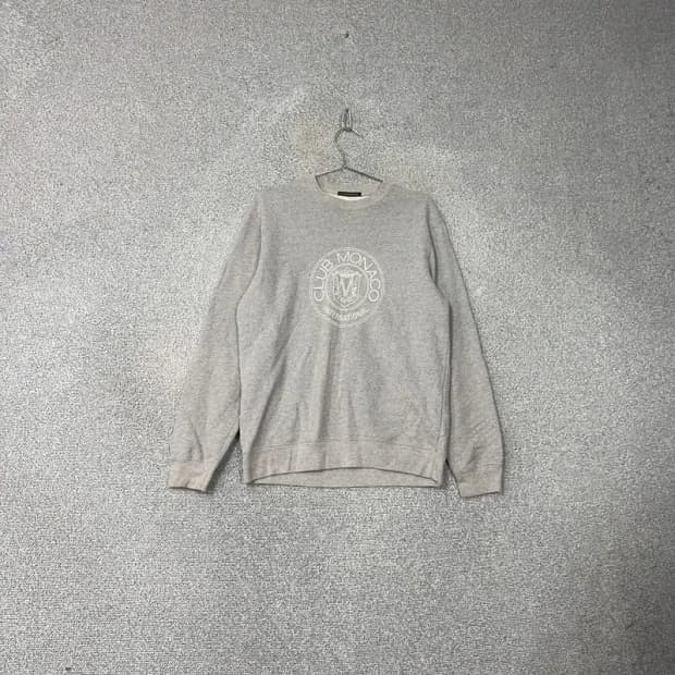 클럽모나코 프린팅 그레이 후드티 100