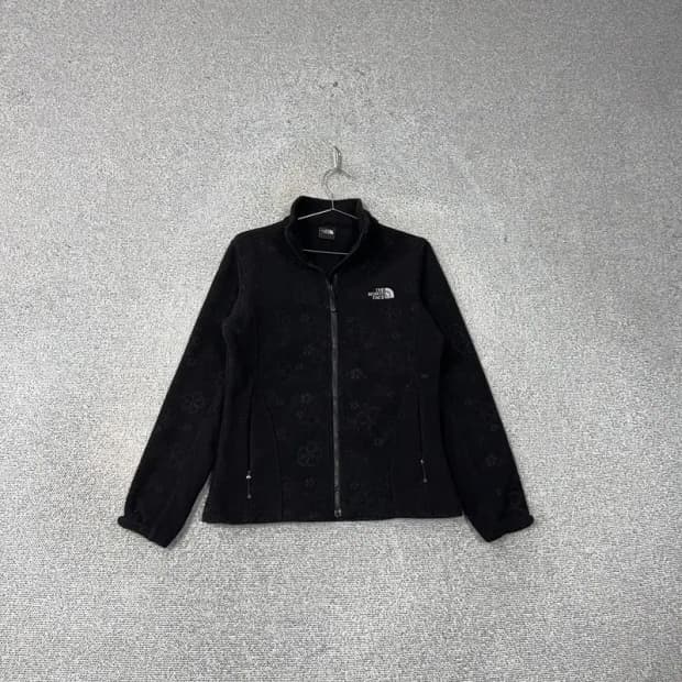 노스페이스 블랙 플라워 패턴 후리스 집업 90