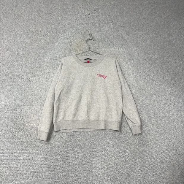 타미힐피거 프린팅 로고 그레이 맨투맨 M