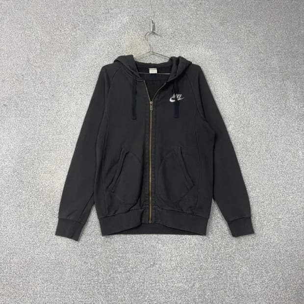 나이키 블랙 로고 빈티지 오버핏 후드집업 L