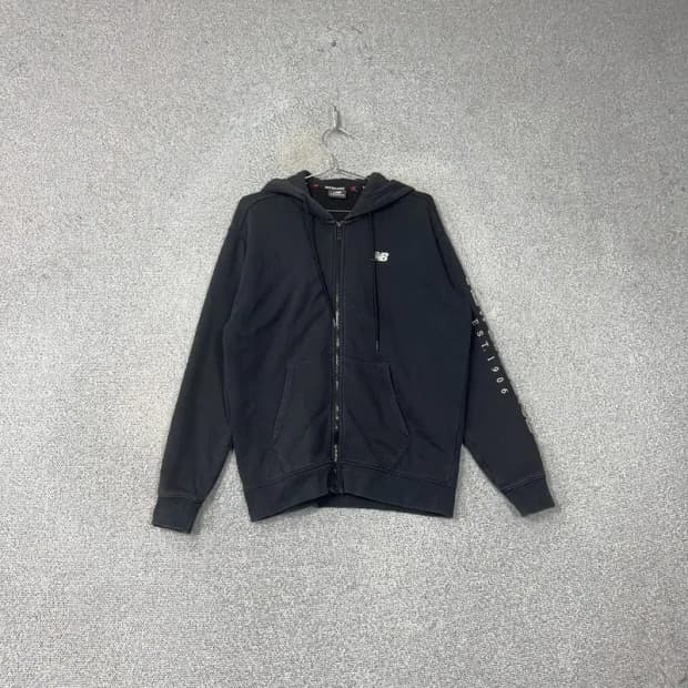 뉴발란스 로고 블랙 후드집업 95