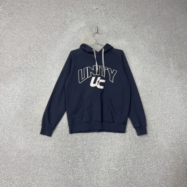 챔피온 프린팅 기모 네이비 후드티 M