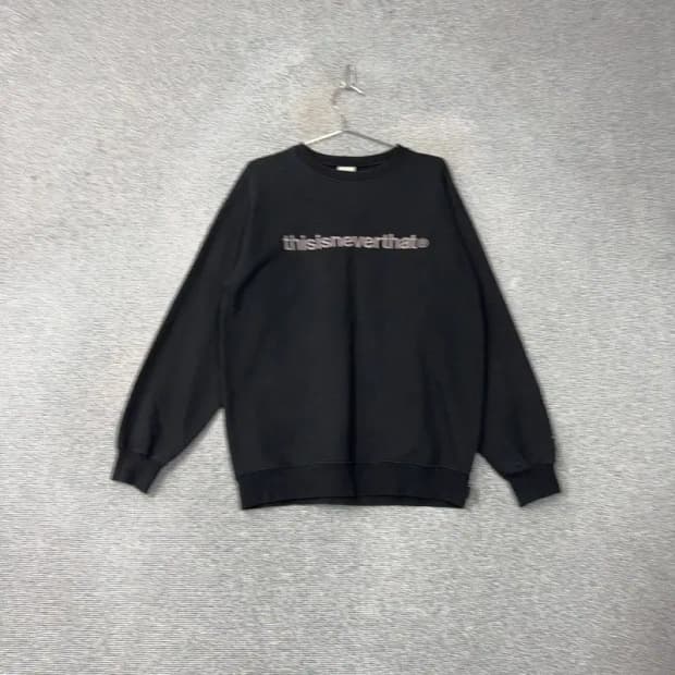 디스이즈네버댓 프린팅 블랙 맨투맨 S