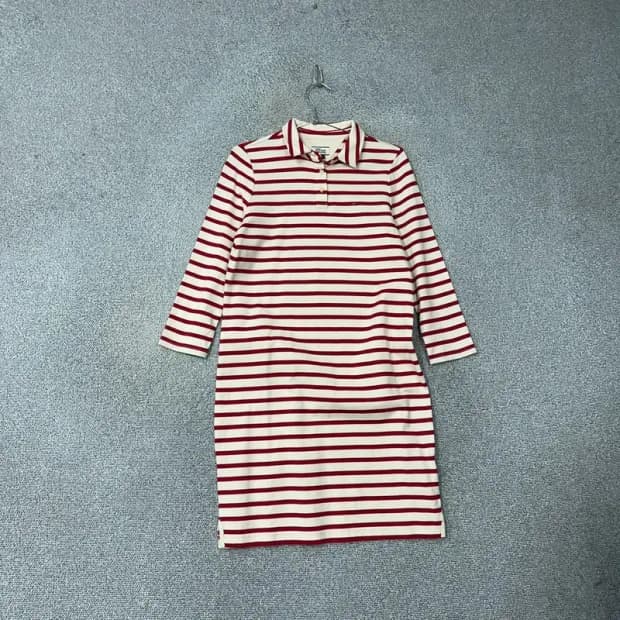 타미힐피거 로고 레드 스트라이프 카라 원피스 M
