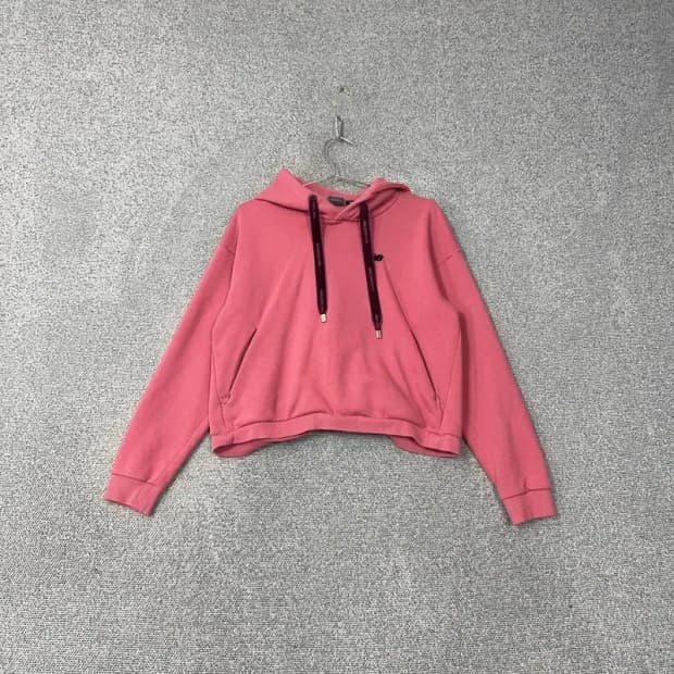 뉴발란스 로고 크롭 핑크 후드티 85