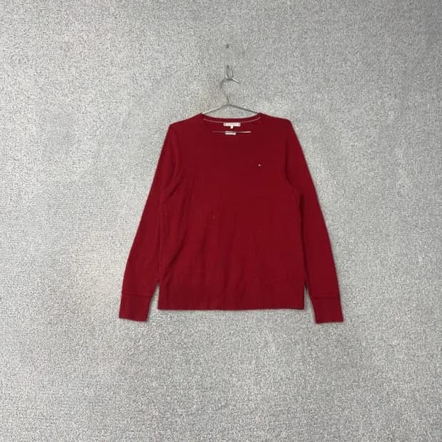 타미힐피거 레드 로고 울 캐시미어 남성 캐주얼 니트 M