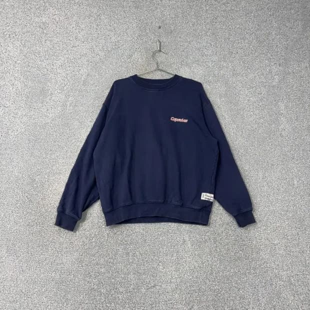 스튜디오 톰보이 네이비 로고 오버핏 맨투맨 F