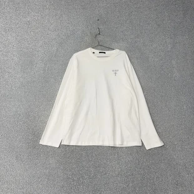 게스 로고 프린팅 화이트 긴팔티 XXL