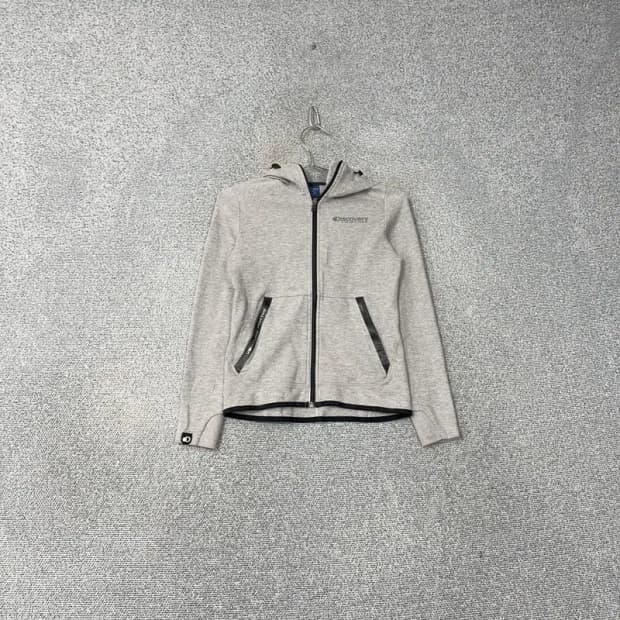디스커버리 기능성 로고 그레이 후드집업 85