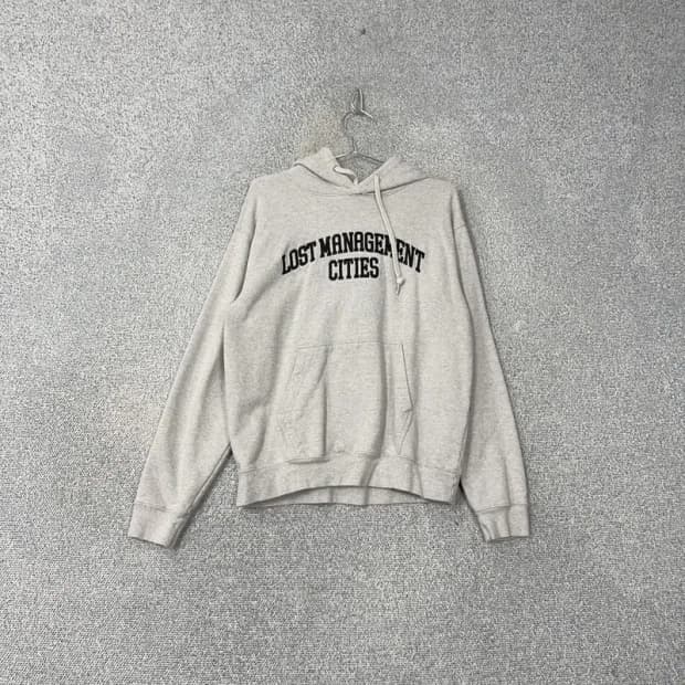 LMC 스펠 아치 로고 그레이 오버핏 스웻 후드티 S