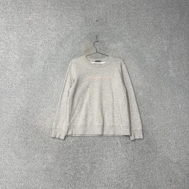 캘빈클라인 프린팅 스펠 로고 그레이 캐주얼 맨투맨 M