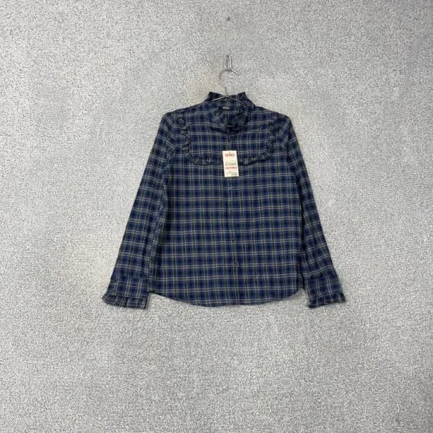 [새상품] 스파오 체크 네이비 셔츠 S