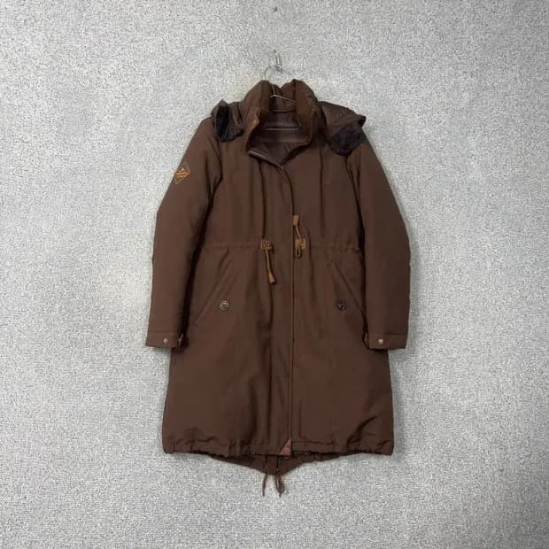 머렐 브라운 오리털 덕다운 방한 롱패딩 L