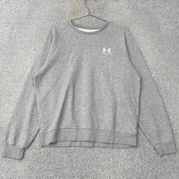 언더아머 심플 로고 라이트 그레이 오버핏 맨투맨 L